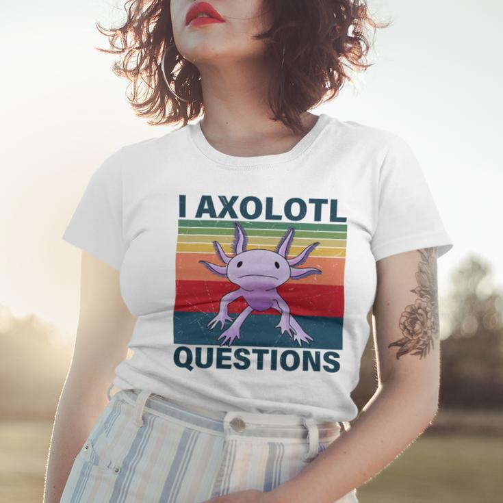 Retro I Axolotl Questions Funny Cute Axolotl Women T-shirt Gifts for Her