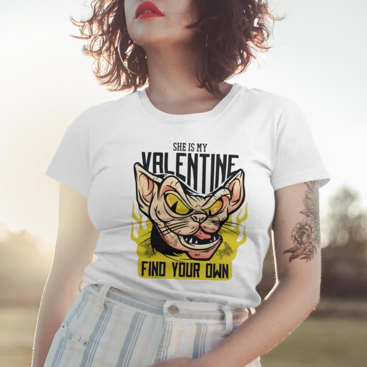 She Is My Valentine Cat Women T-shirt Gifts for Her