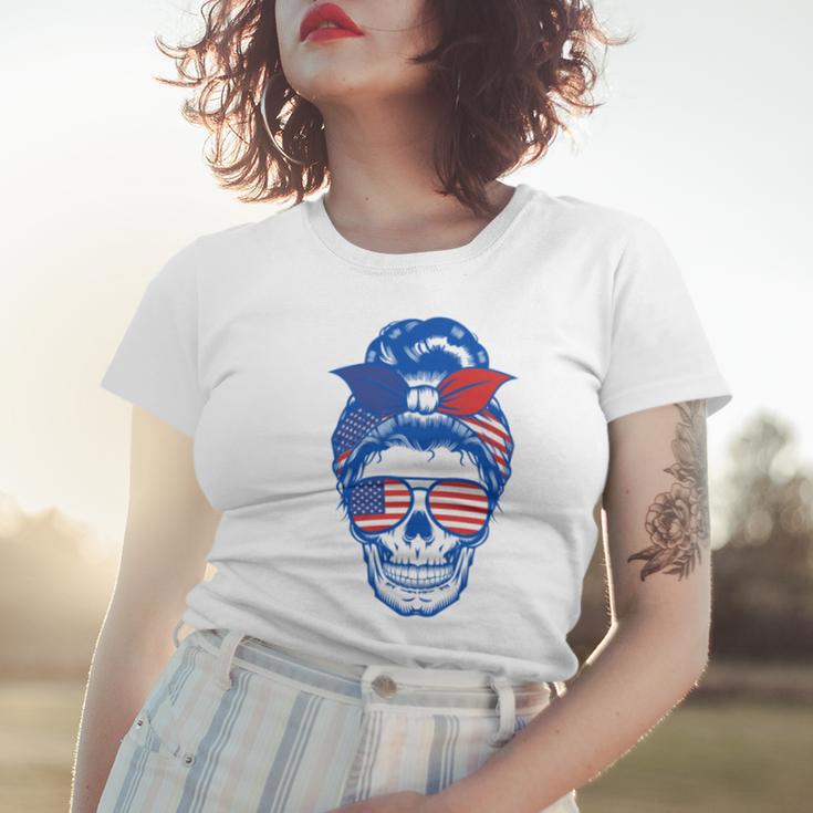 Ultra Maga Red White Blue Skull Women T-shirt Gifts for Her