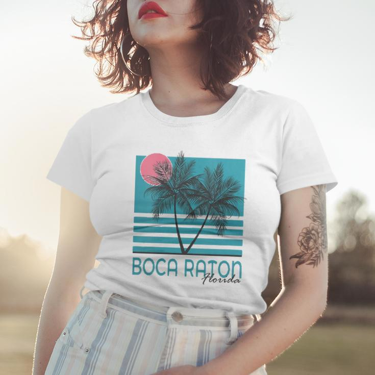 Womens Boca Raton Florida Souvenirs Fl Palm Tree Vintage Women T-shirt Gifts for Her