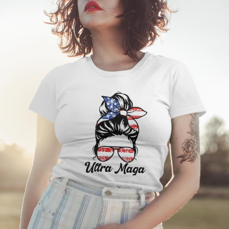 Womens Pro Trump Ultra Mega Messy Bun Women T-shirt Gifts for Her