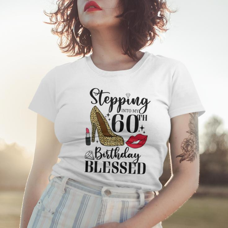 Womens Stepping Into My 60Th Birthday Blessed Womens 60 Years Old Women T-shirt Gifts for Her