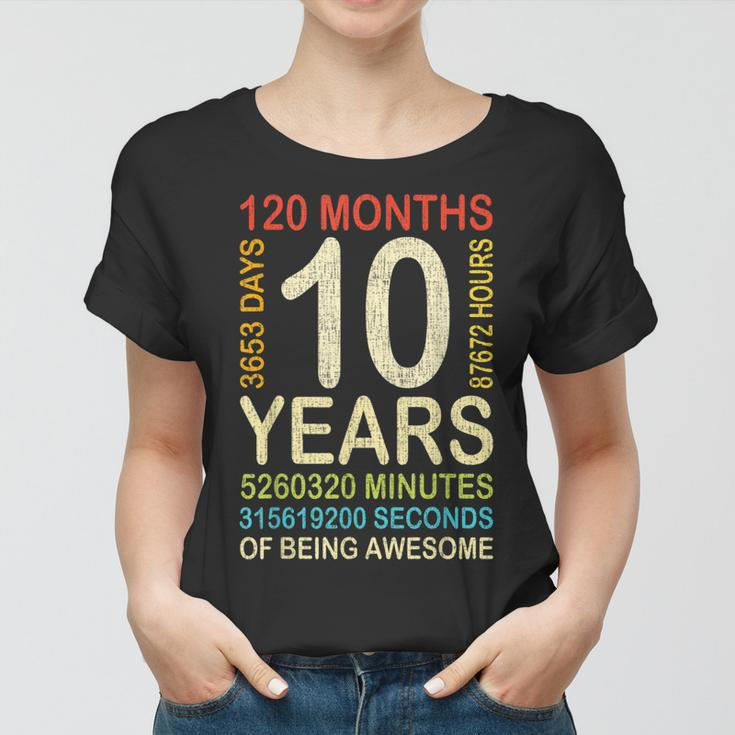 10Th Birthday 10 Years Old Vintage Retro 120 Months Boy Girl Women T-shirt