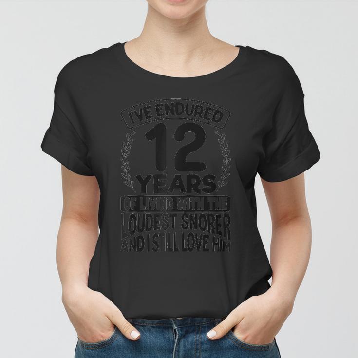 12Th Wedding Anniversary Gifts For Her 12 Years Of Marriage Raglan Baseball Tee Women T-shirt