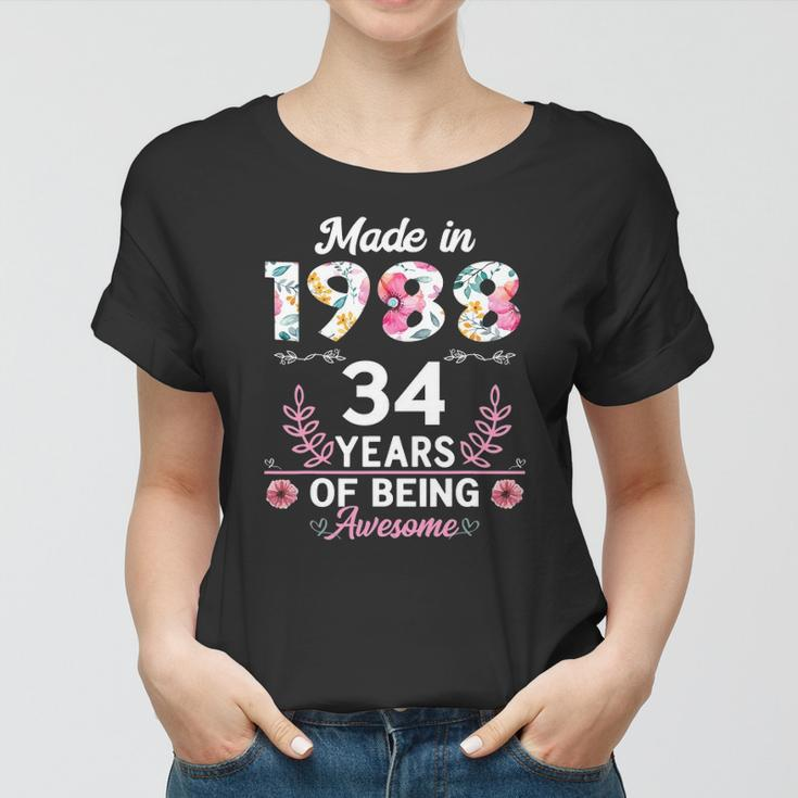 34 Years Old Gifts 34Th Birthday Born In 1988 Women Girls Women T-shirt