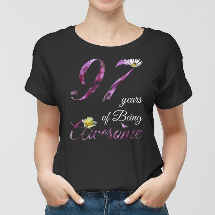 97 Years Old Awesome Floral 1925 97Th Birthday Gift Women T-shirt