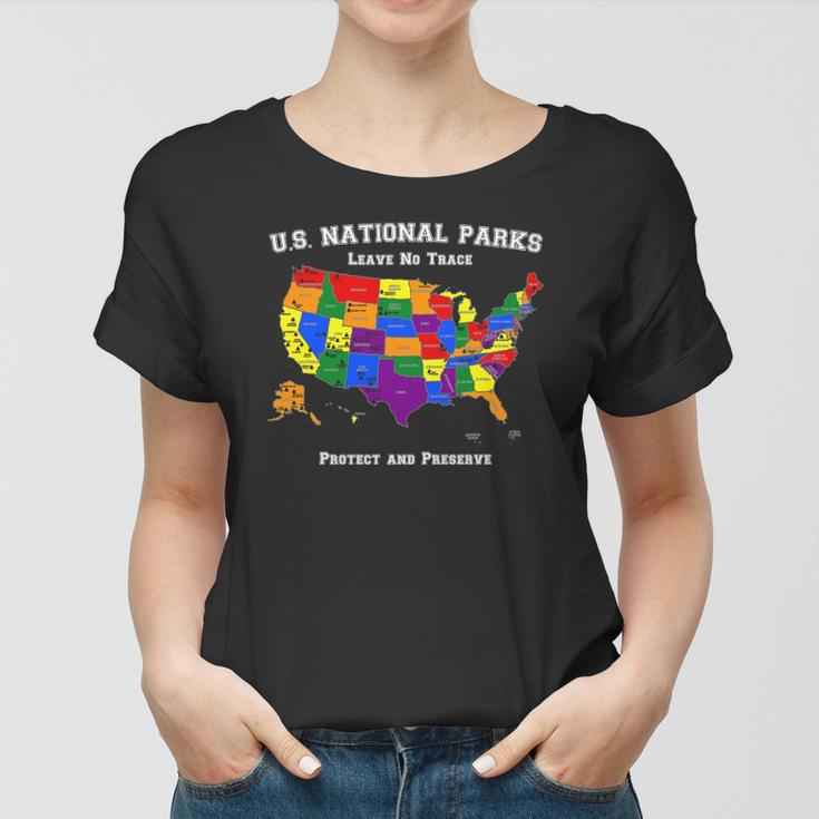 All 63 Us National Parks Design For Campers Hikers Walkers Women T-shirt