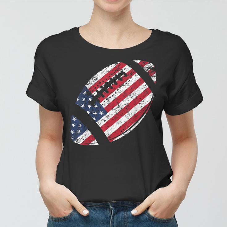 American Football 4Th July American Flag Patriotic Gift Women T-shirt