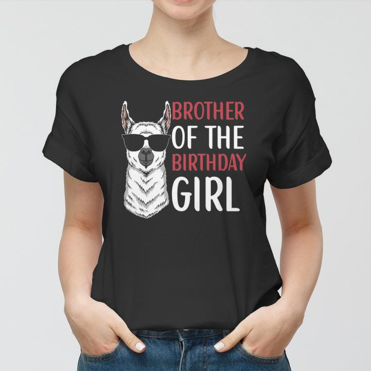 Brother Of The Birthday Girl Matching Birthday Outfit Llama Women T-shirt