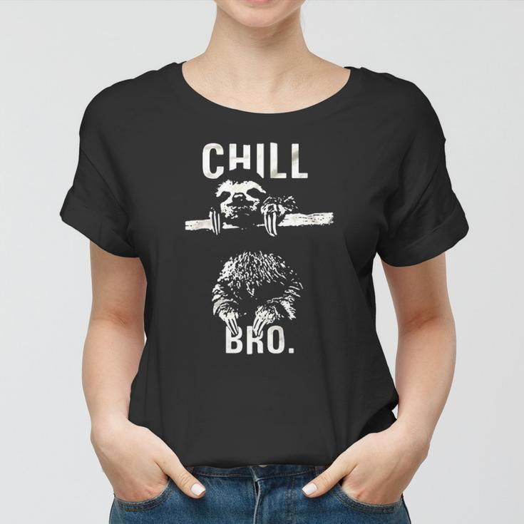 Chill Bro Cool Sloth On Tree Women T-shirt