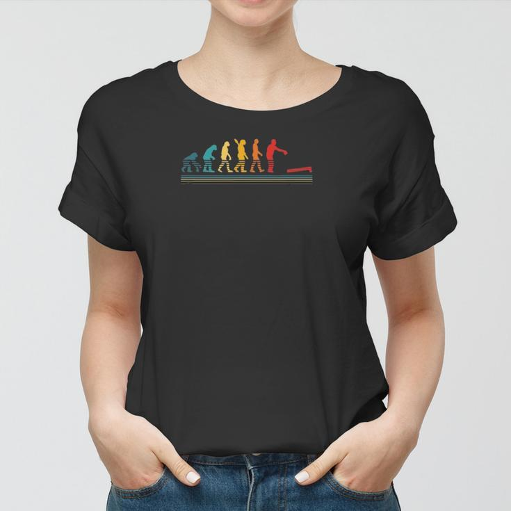 Evolution Of Cornhole In Retro Colors For Cornstars Women T-shirt
