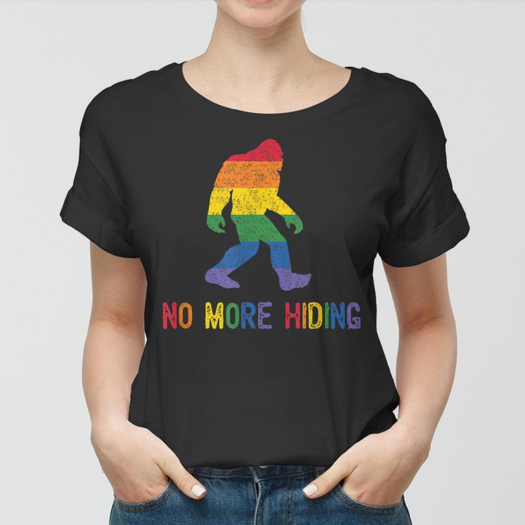 Gay Pride Support - Sasquatch No More Hiding - Lgbtq Ally Women T-shirt