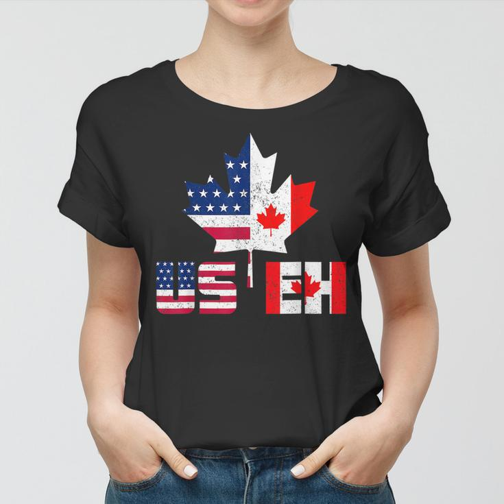 Happy Canada Day Usa Pride Us Flag Day Useh Canadian Women T-shirt