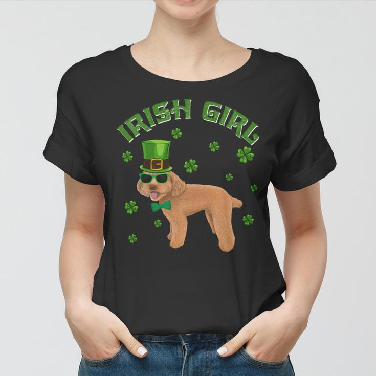 Irish Girl Leprechaun Poodle Dog St Patricks Day Kids Women T-shirt