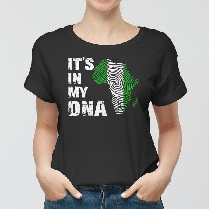 Its In My Dna Proud Nigeria Africa Usa Fingerprint Women T-shirt