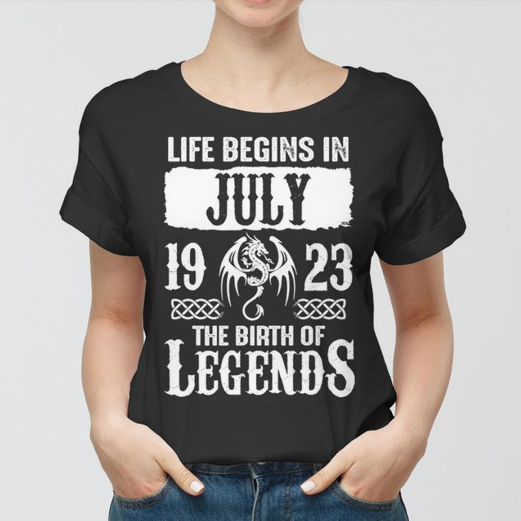 July 1923 Birthday Life Begins In July 1923 Women T-shirt
