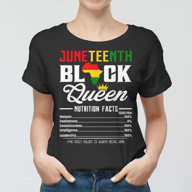 Junenth Womens Black Queen Nutritional Facts 4Th Of July Women T-shirt
