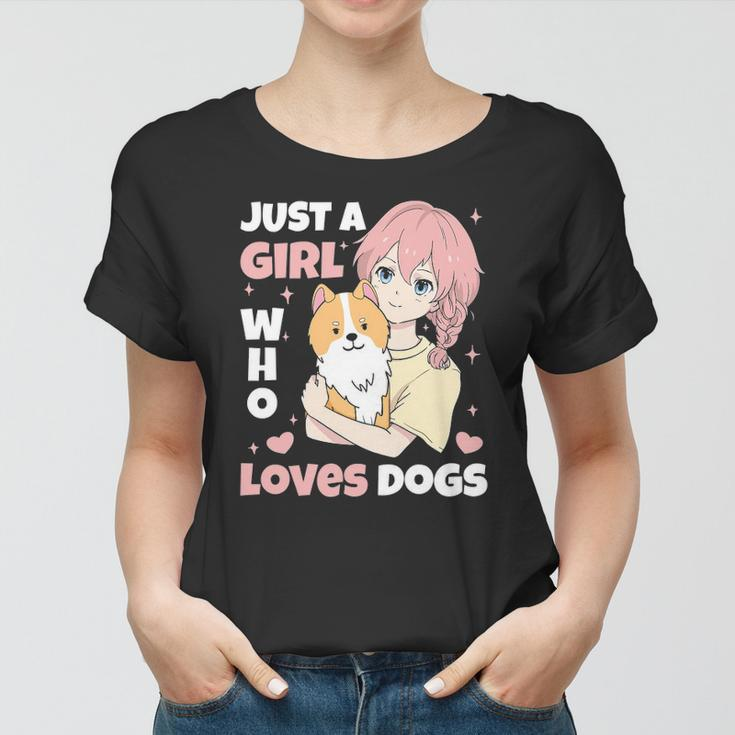 Just A Girl Who Loves Dogs Cute Corgi Lover Outfit & Apparel Women T-shirt