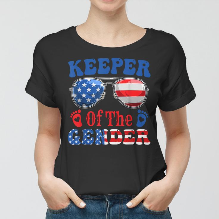 Keeper Of The Gender 4Th Of July Baby Gender Reveal Women T-shirt
