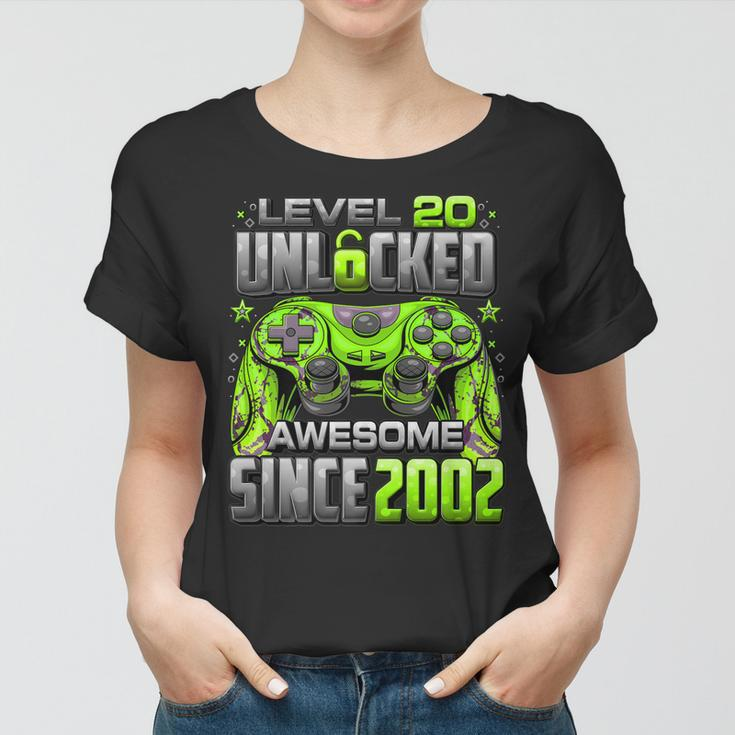 Level 20 Unlocked Awesome Since 2002 20Th Birthday Gaming V2 Women T-shirt
