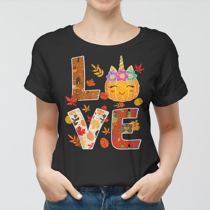 Love Unicorn Turkey Thanksgiving Happy 15 Shirt Women T-shirt