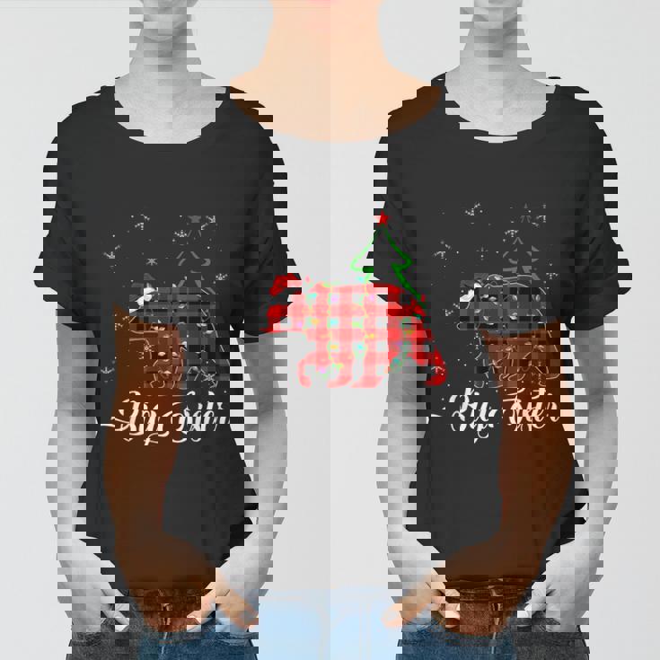 Matching Buffalo Plaid Christmas Bigsister Bear Pajama Women T-shirt