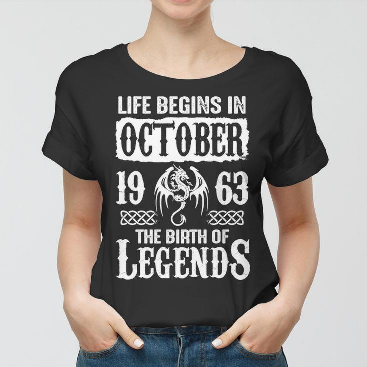 October 1963 Birthday Life Begins In October 1963 Women T-shirt