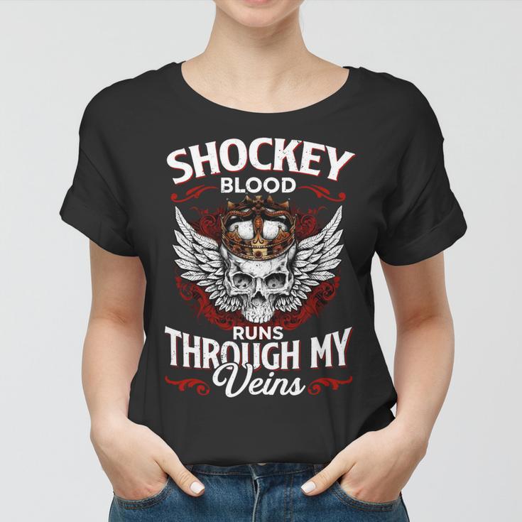 Shockey Blood Runs Through My Veins Name Women T-shirt