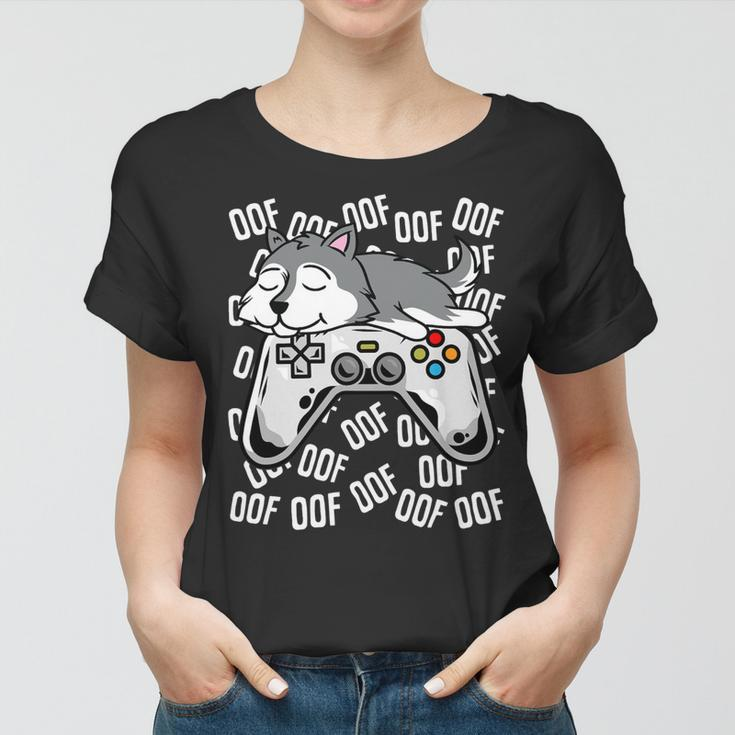 Siberian Husky Video Game Noob Oof Shirt Kids Boys Girls Women T-shirt
