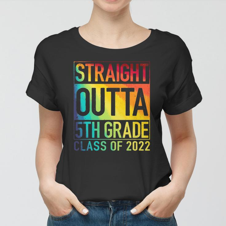 Straight Outta 5Th Grade Class Of 2022 Graduation Rainbow Women T-shirt