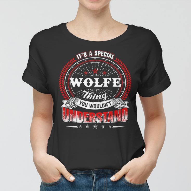 Wolfe Shirt Family Crest WolfeShirt Wolfe Clothing Wolfe Tshirt Wolfe Tshirt Gifts For The Wolfe Women T-shirt