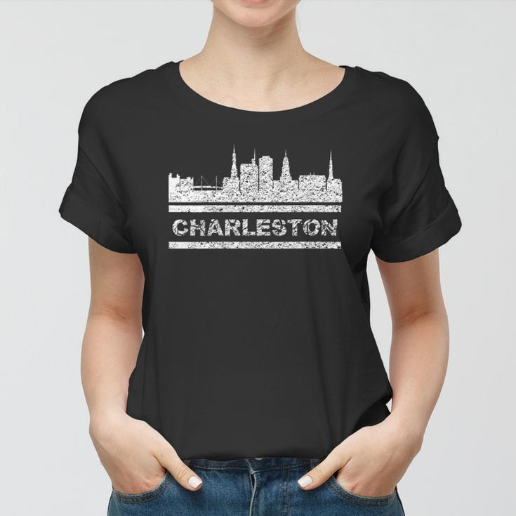 Womens I Love Charleston Sc Vacation Arthur Ravenel Bridge Skyline Women T-shirt