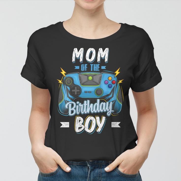 Womens Mom Of The Birthday Boy Matching Family Video Gamer Party Women T-shirt