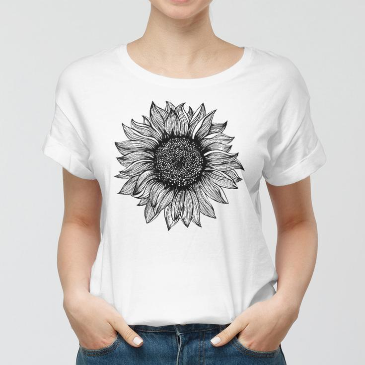Be Kind Sunflower Minimalistic Flower Plant Artwork Women T-shirt
