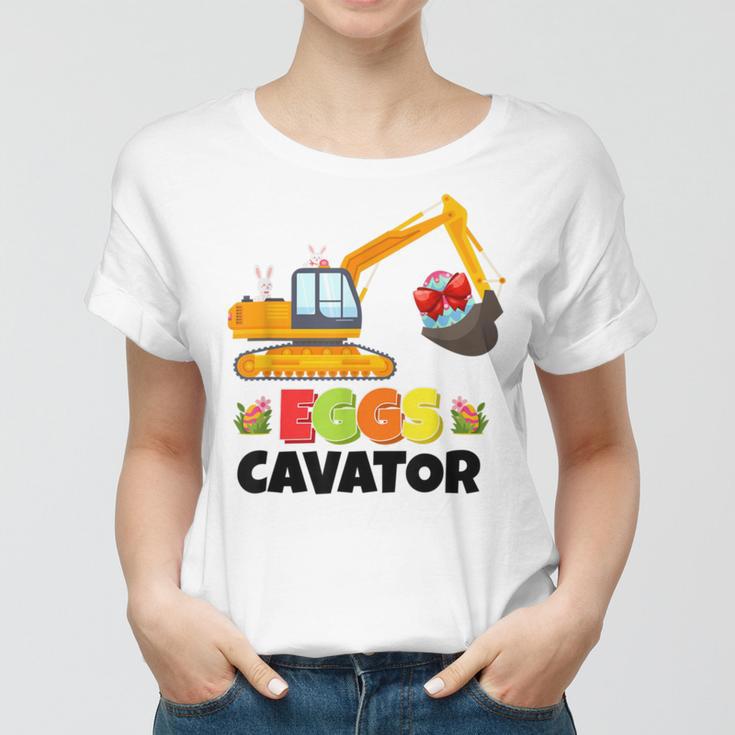 Excavator Shirts For Toddler Boys Girls Easter Eggs Cavator Women T-shirt