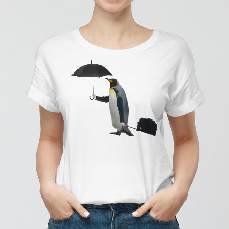 Funny Business Penguin Birds With Human Hands Women T-shirt