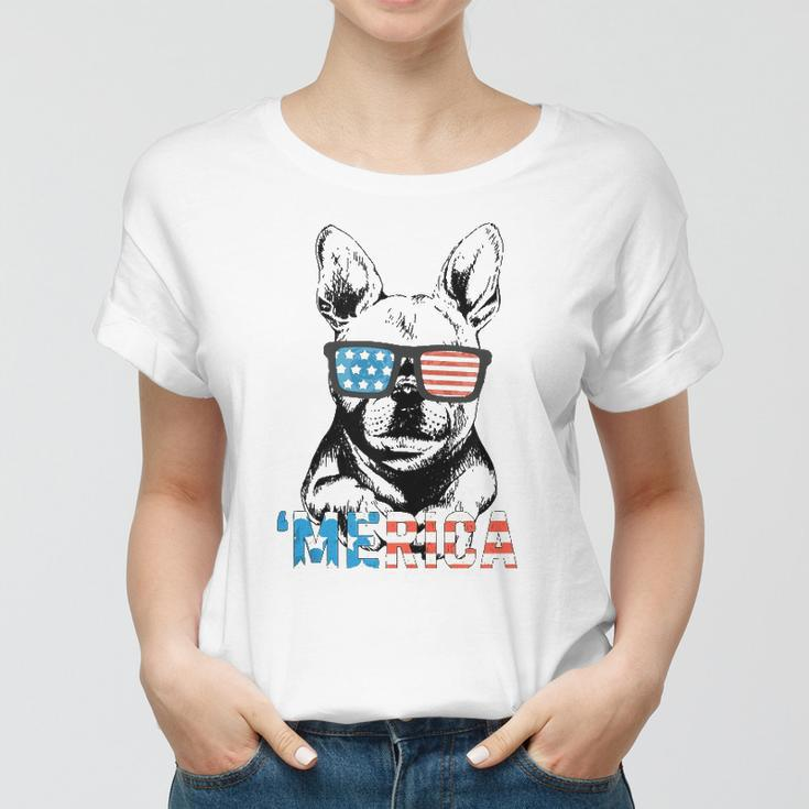 Funny Frenchie Merica Gift Boys Girls Dog Lover 4Th July Women T-shirt