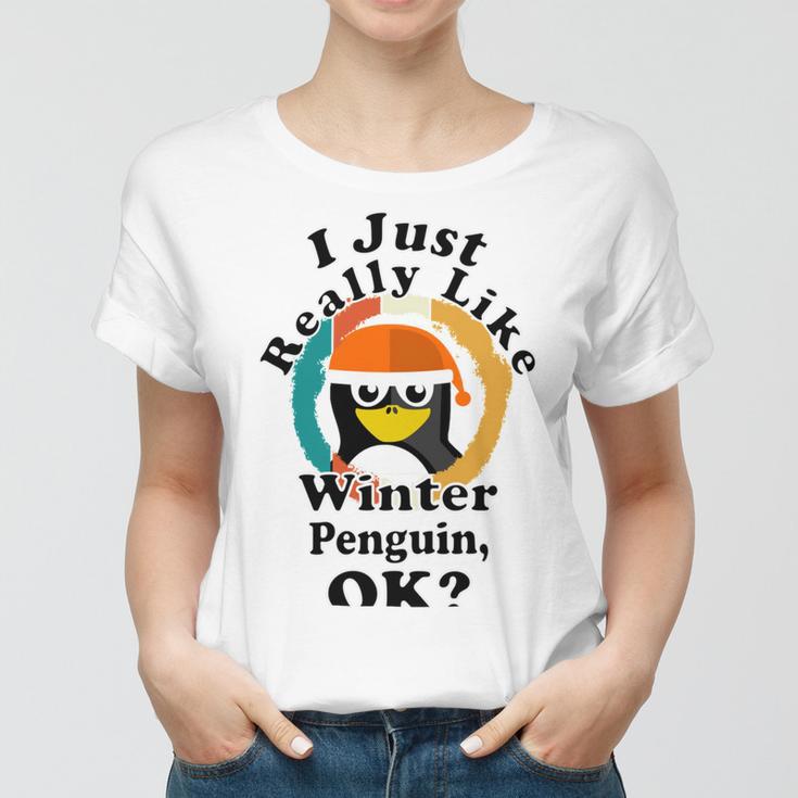 I Really Like Winter Penguin Ok Women T-shirt