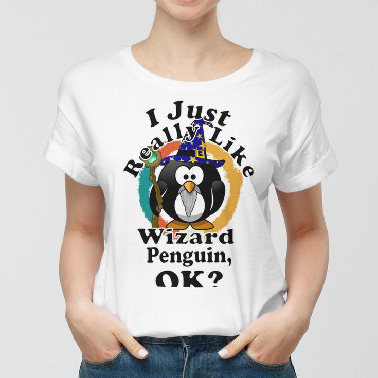 I Really Like Wizard Penguin Ok Women T-shirt