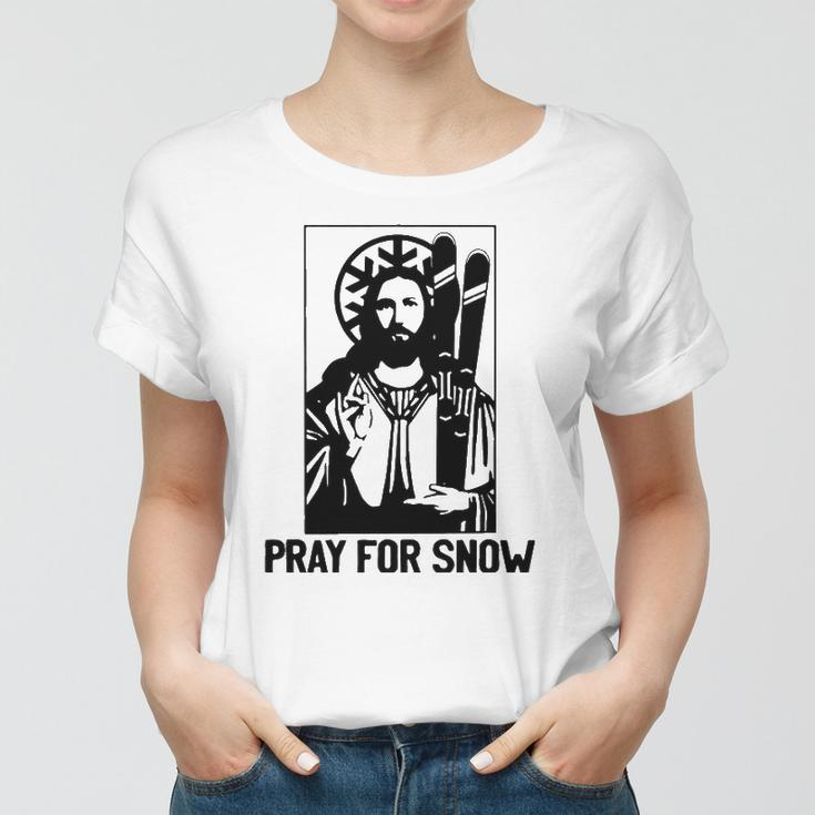 Jesus Christmas Pray For Snow Women T-shirt