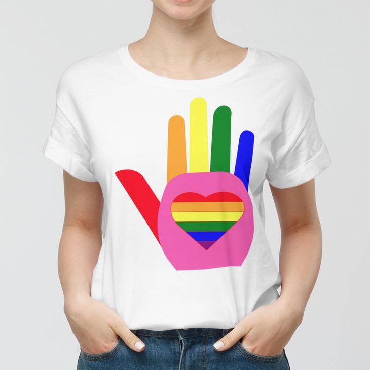 Lgbt Pride Month Lgbt History Month Slogan Shirt Lgbt Hand Women T-shirt