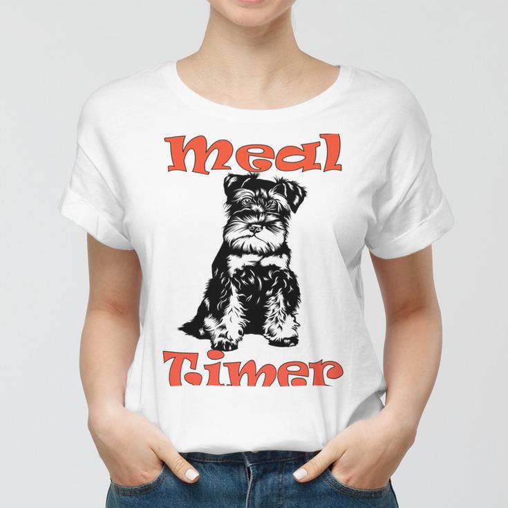 Miniature Schnauzer At Home Meal Timer Multi Tasking Dog Women T-shirt