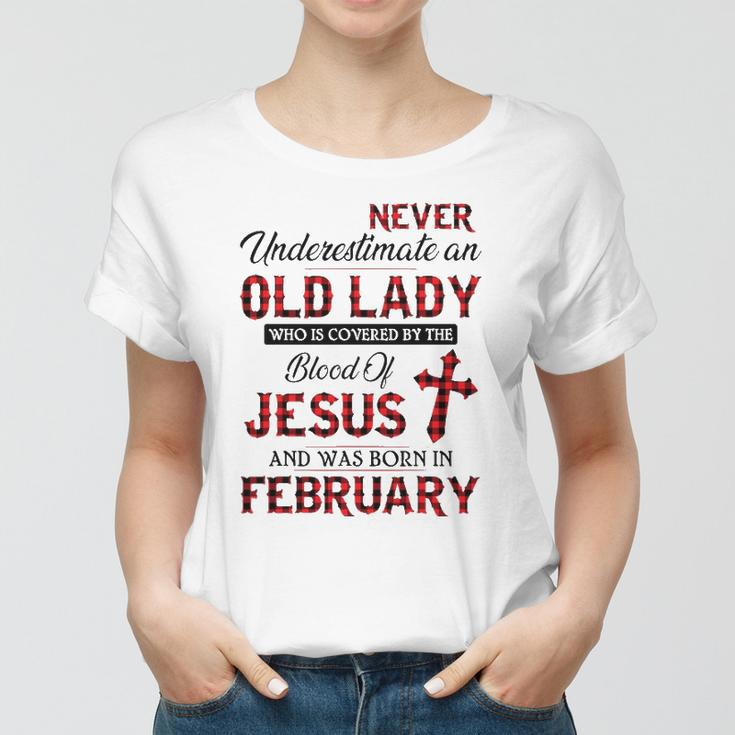 Never Underestimate An Old Lady Who Is Covered By February Women T-shirt