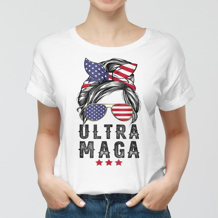 Pro Trump Ultra Mega Messy Bun V2 Women T-shirt