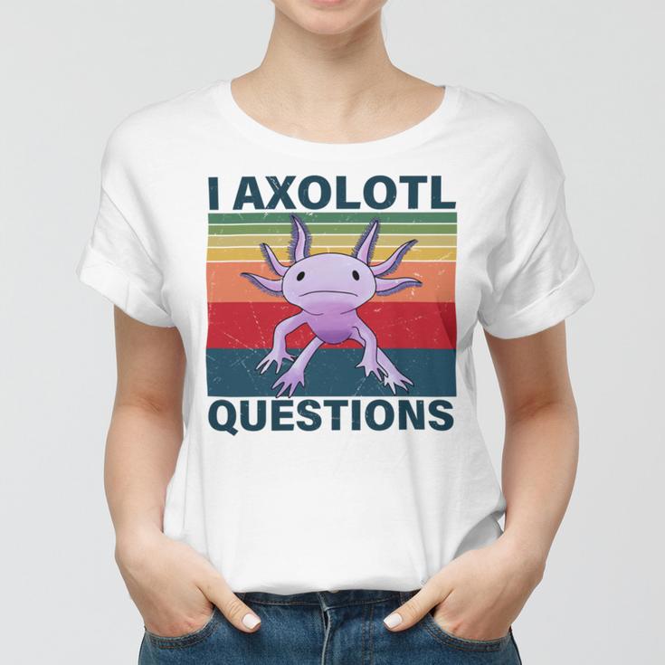 Retro I Axolotl Questions Funny Cute Axolotl Women T-shirt