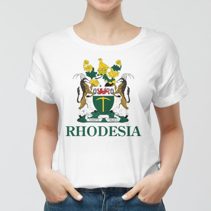 Rhodesia Coat Of Arms Zimbabwe Funny South Africa Pride Gift Women T-shirt