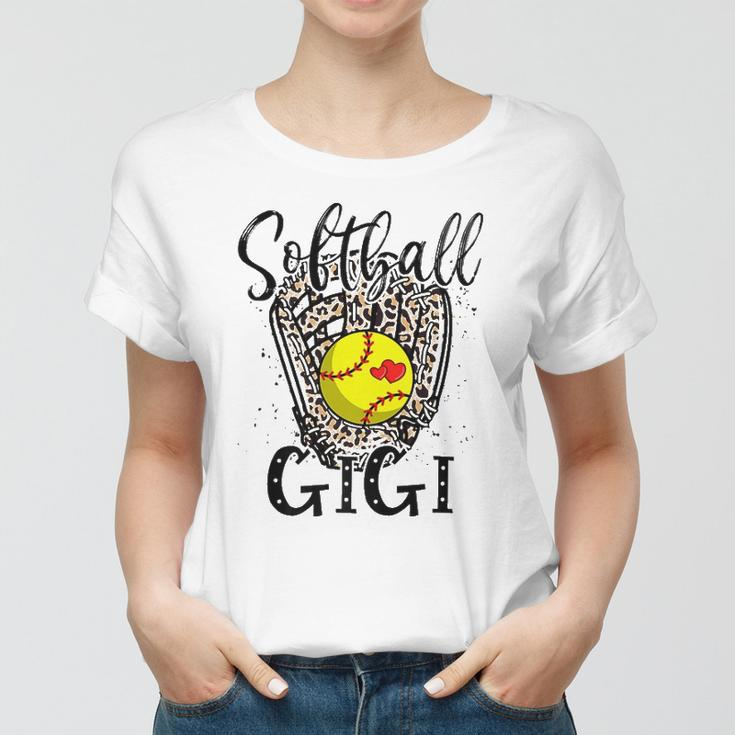 Softball Gigi Leopard Game Day Softball Lover Grandma Women T-shirt