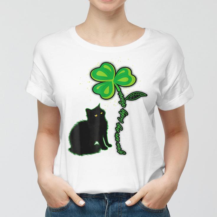 St Patricks Day Black Cat My Lucky Charm Women T-shirt