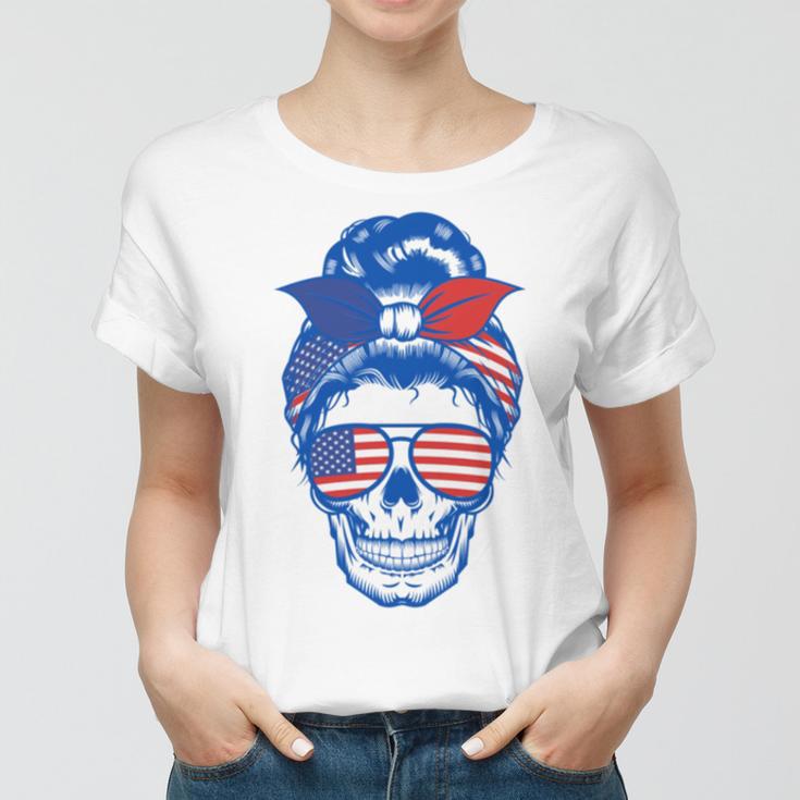 Ultra Maga Red White Blue Skull Women T-shirt