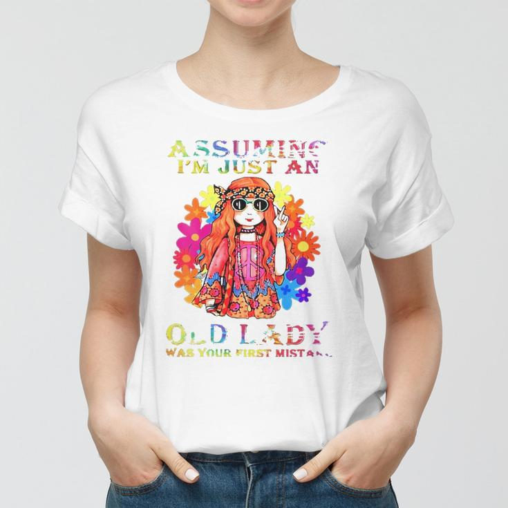 Womens Assuming Im Just An Old Lady Hippie Women T-shirt